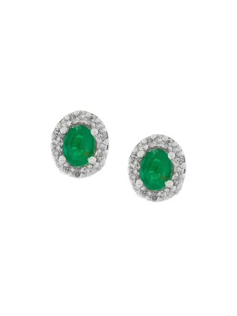 Wouters & Hendrix Gold 18kt gold, diamond and emerald stud earrings 
