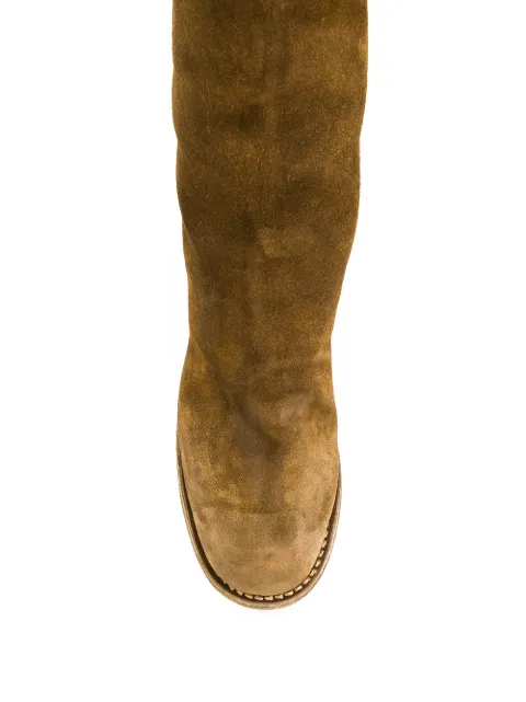 block heel calf length boots