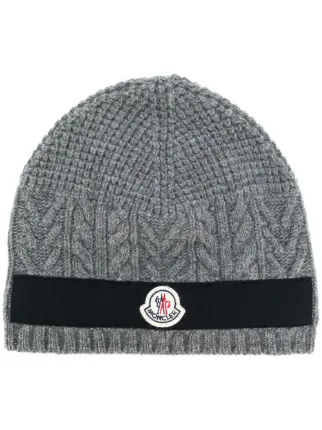 moncler cable knit beanie grey moncler cable knit beanie grey