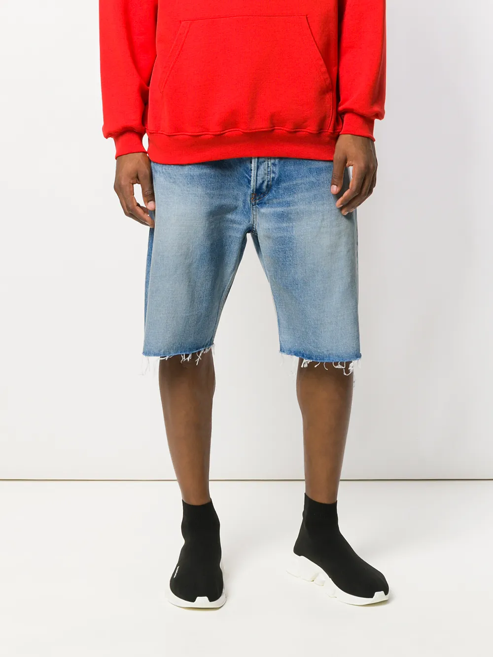 balenciaga denim shorts