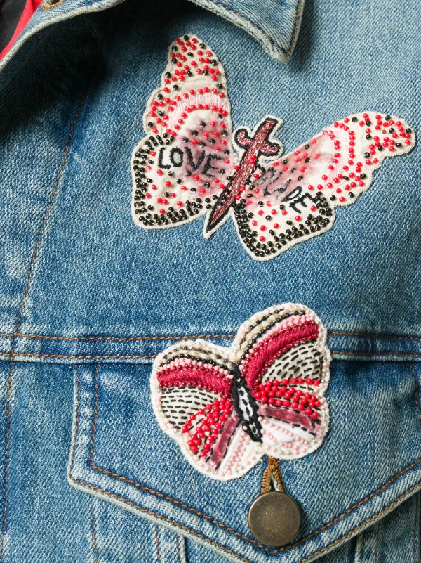 ジャケット Valentino Garavani Embroidered Denim Jacket Valentino Garavani Embroidered Denim Jacket | Blue | FARFETCH