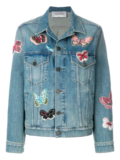 Valentino Garavani veste en jean à broderies