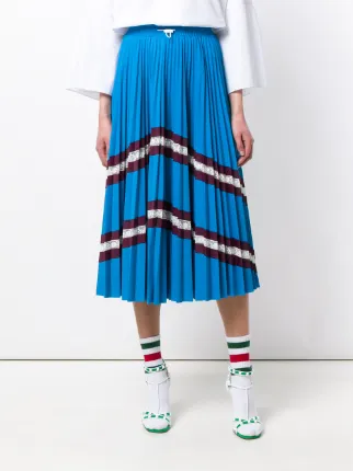 chevron pleated midi skirt展示图