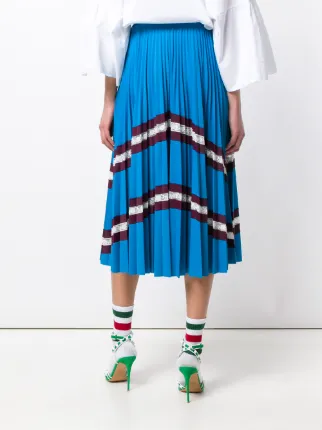 chevron pleated midi skirt展示图