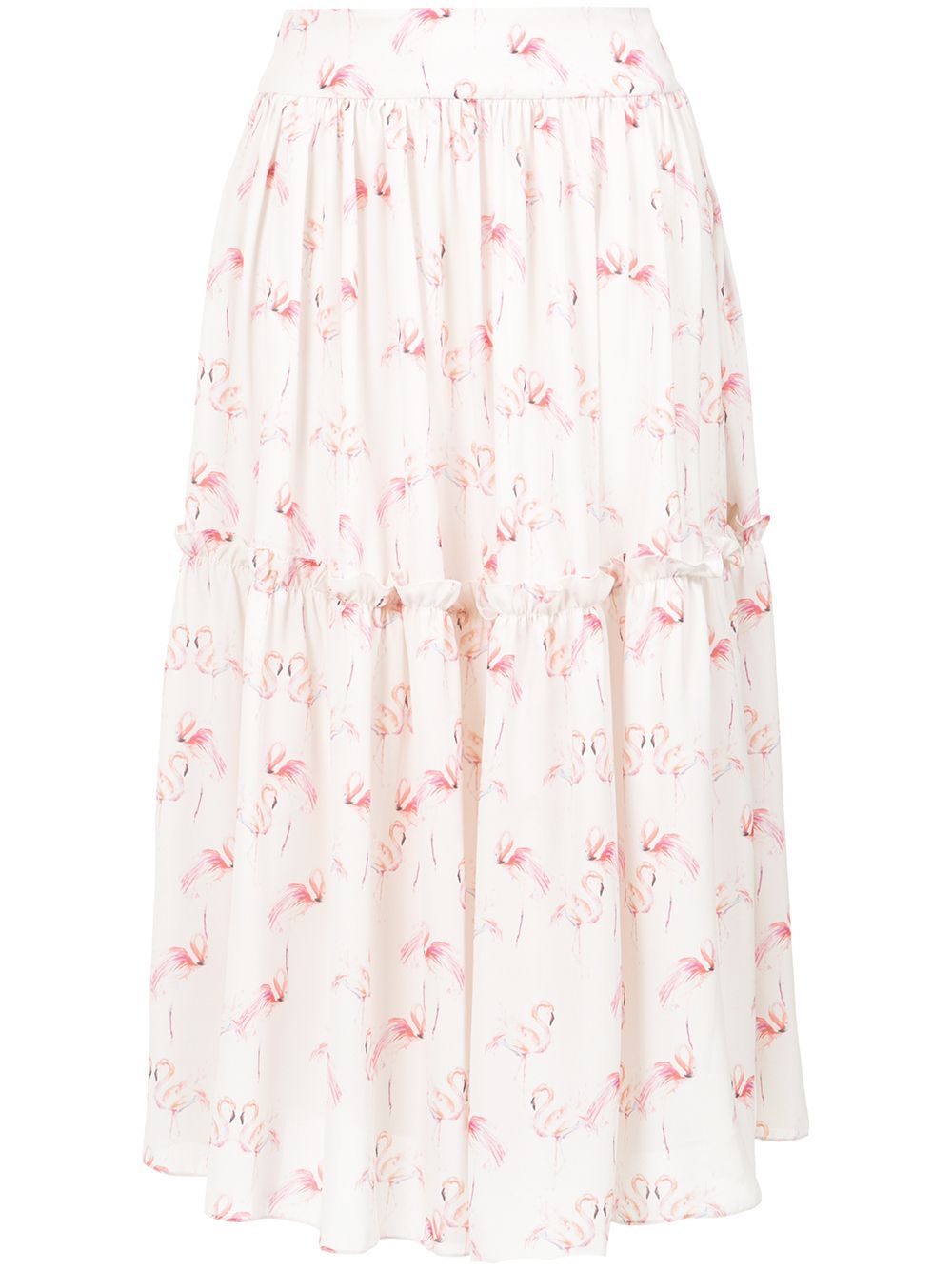 фото Olympiah flamingo print midi skirt