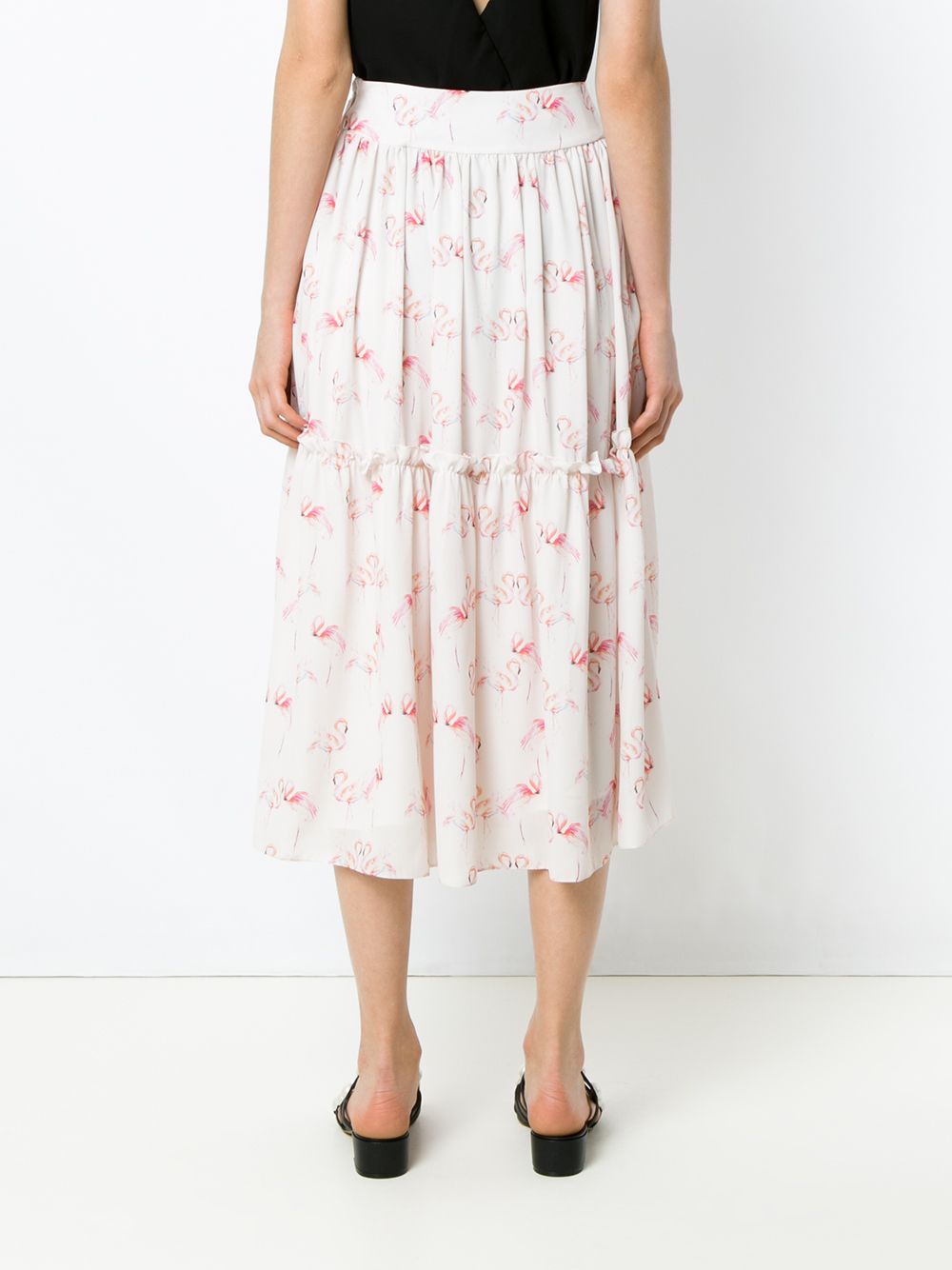 фото Olympiah flamingo print midi skirt