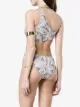 Belusso snake print cutout swimsuit