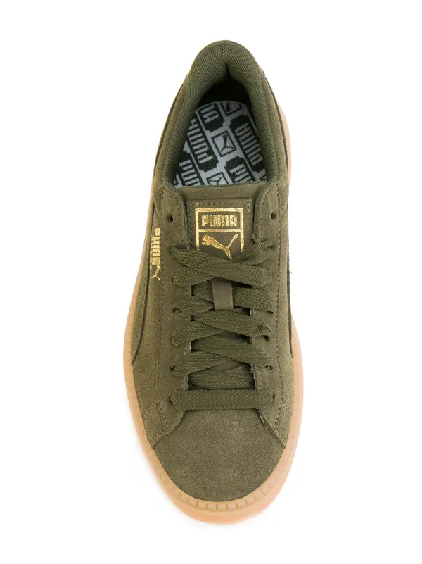 puma suede platform trace green