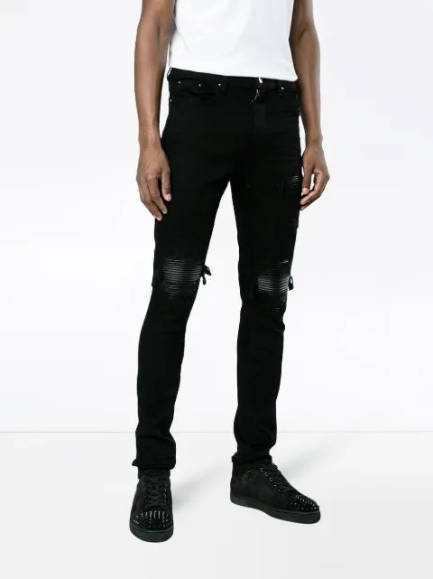 amiri jeans leather