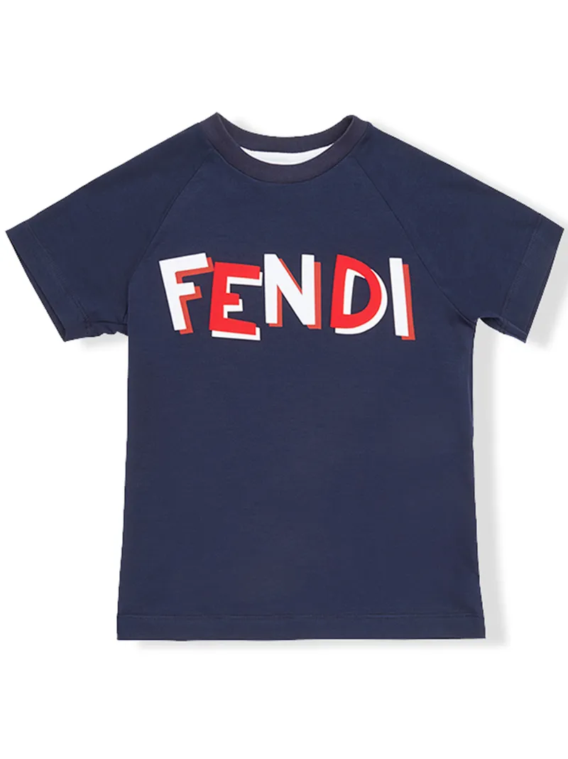футболка с принтом логотипа Fendi Kids