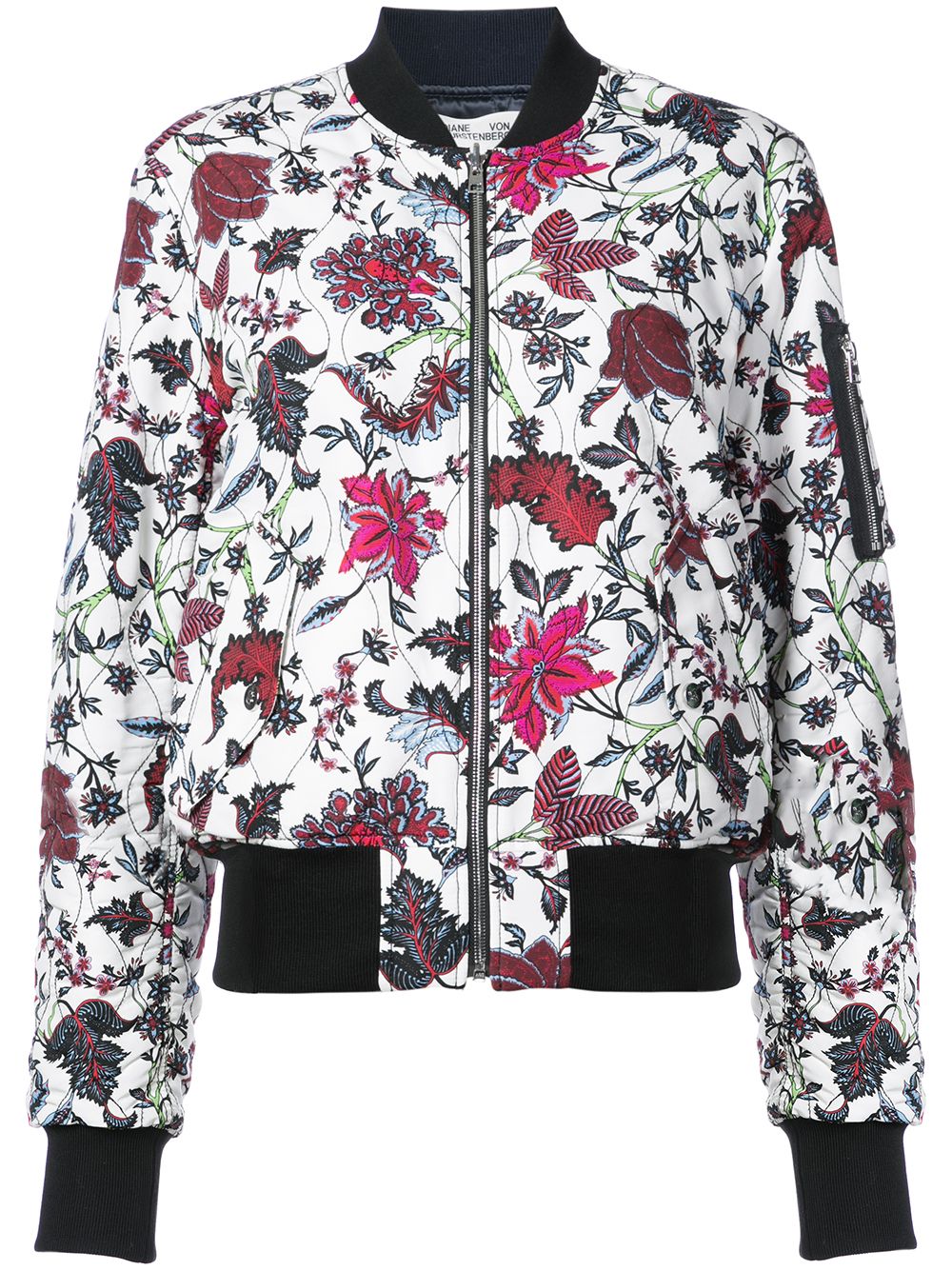 фото Diane von furstenberg куртка-бомбер с цветочным принтом