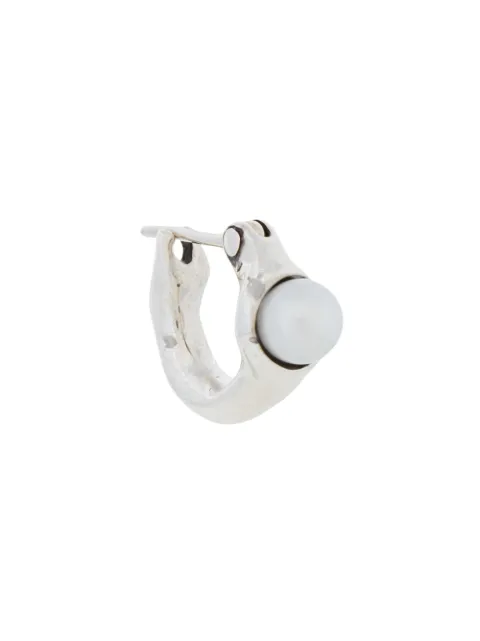 E.M. single pearl hoop earring