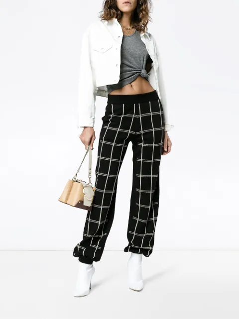 Chloé crepe check track trousers