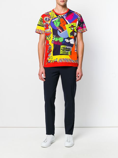 Shop Versace Vogue Print Tribute T-shirt In Multicolour