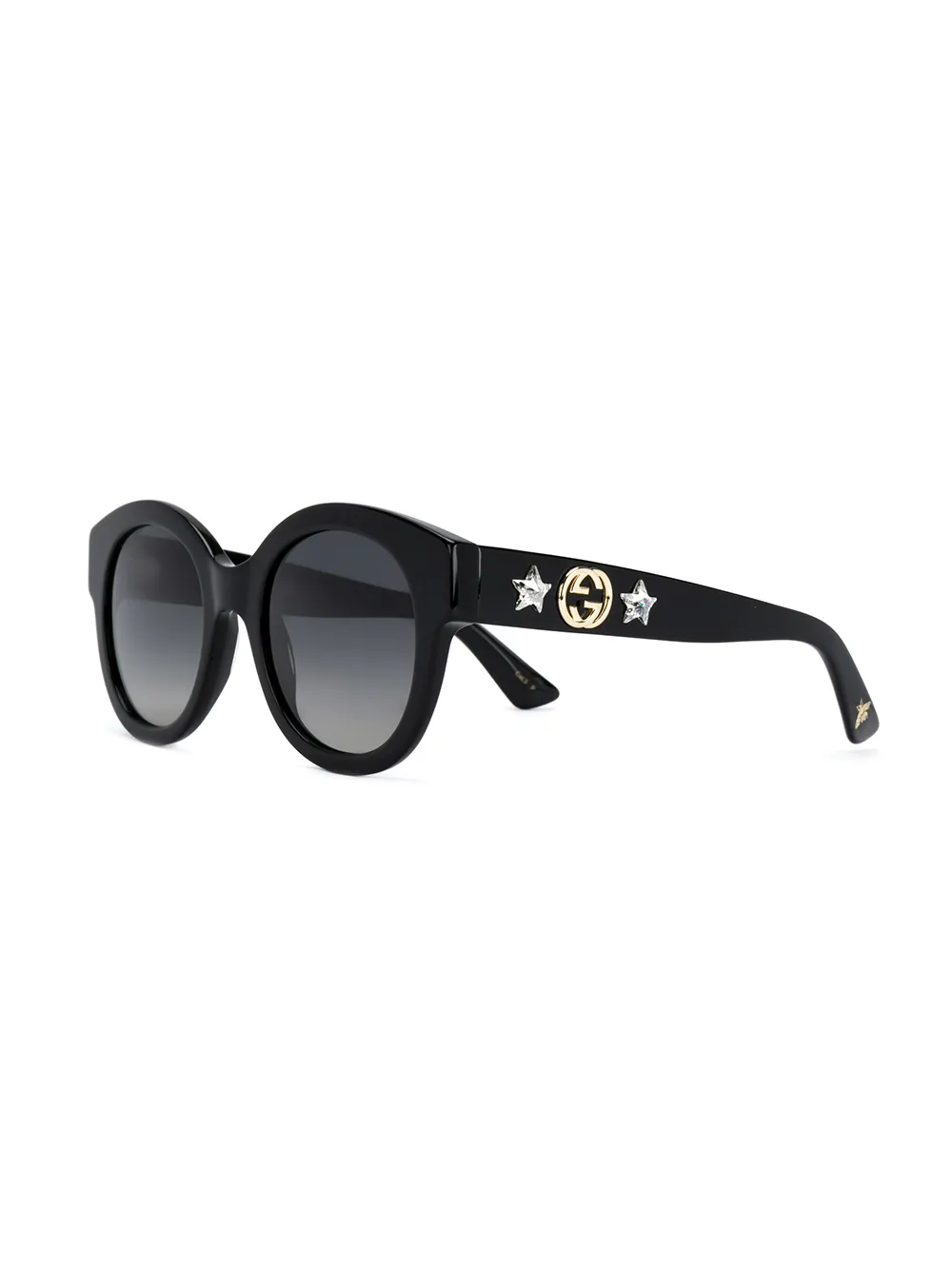 Gucci Eyewear round oversized star detail sunglasses Zwart