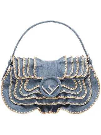 Fendi Denim Frill Bag Farfetch Fendi Denim Frill Bag