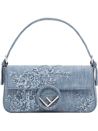 Fendi Denim Shoulder Bag Farfetch Fendi Denim Shoulder Bag