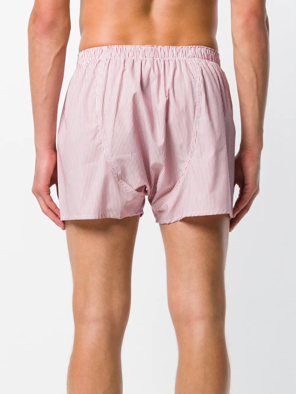  Sunspel Gestreifte Boxershorts   Rot 