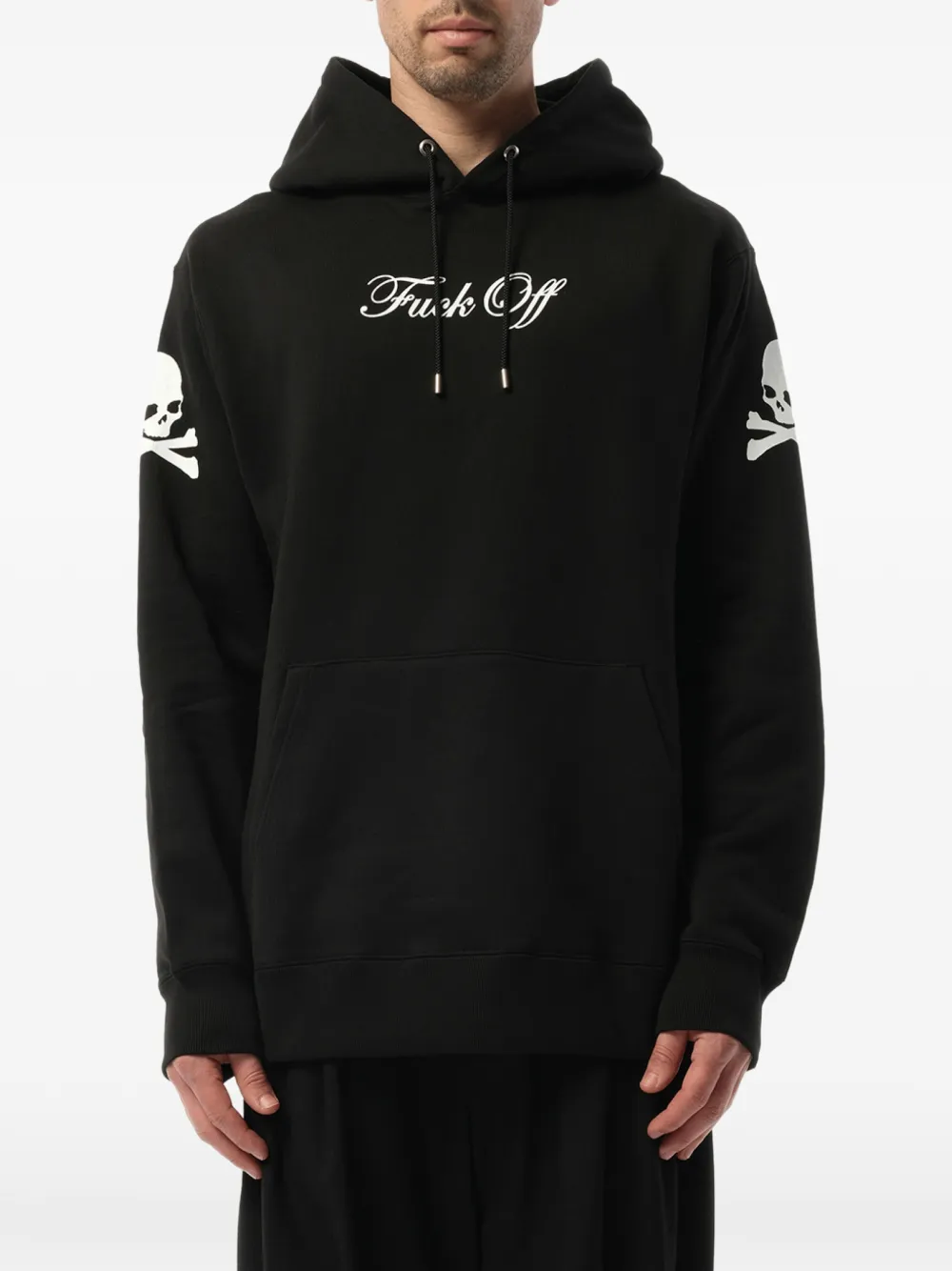Mastermind Japan Kapuzenpullover mit "Fuck Off"-Print - Schwarz