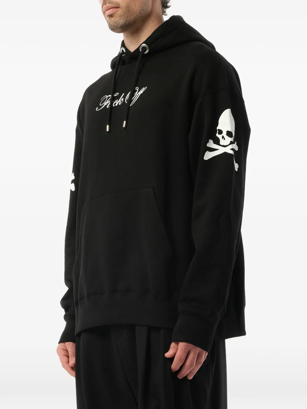  Mastermind Japan Kapuzenpullover Mit fuck Off Print   Schwarz 