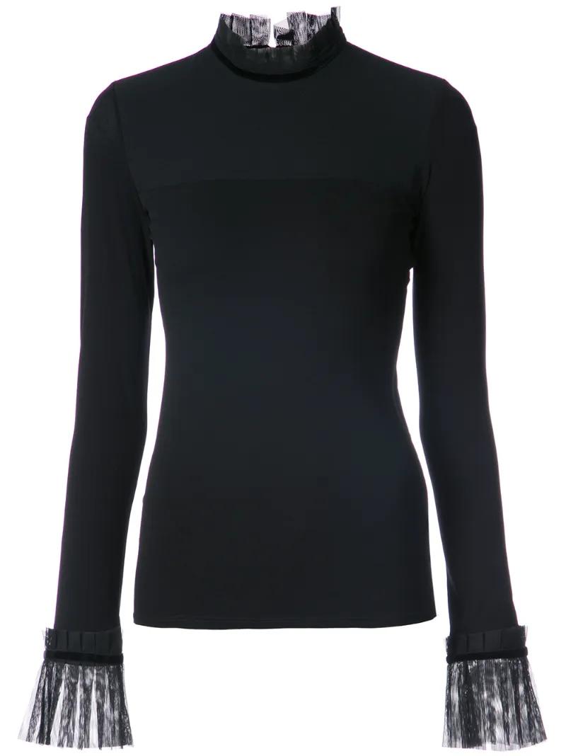 блузка с воротником и манжетами из тюля Marc Cain