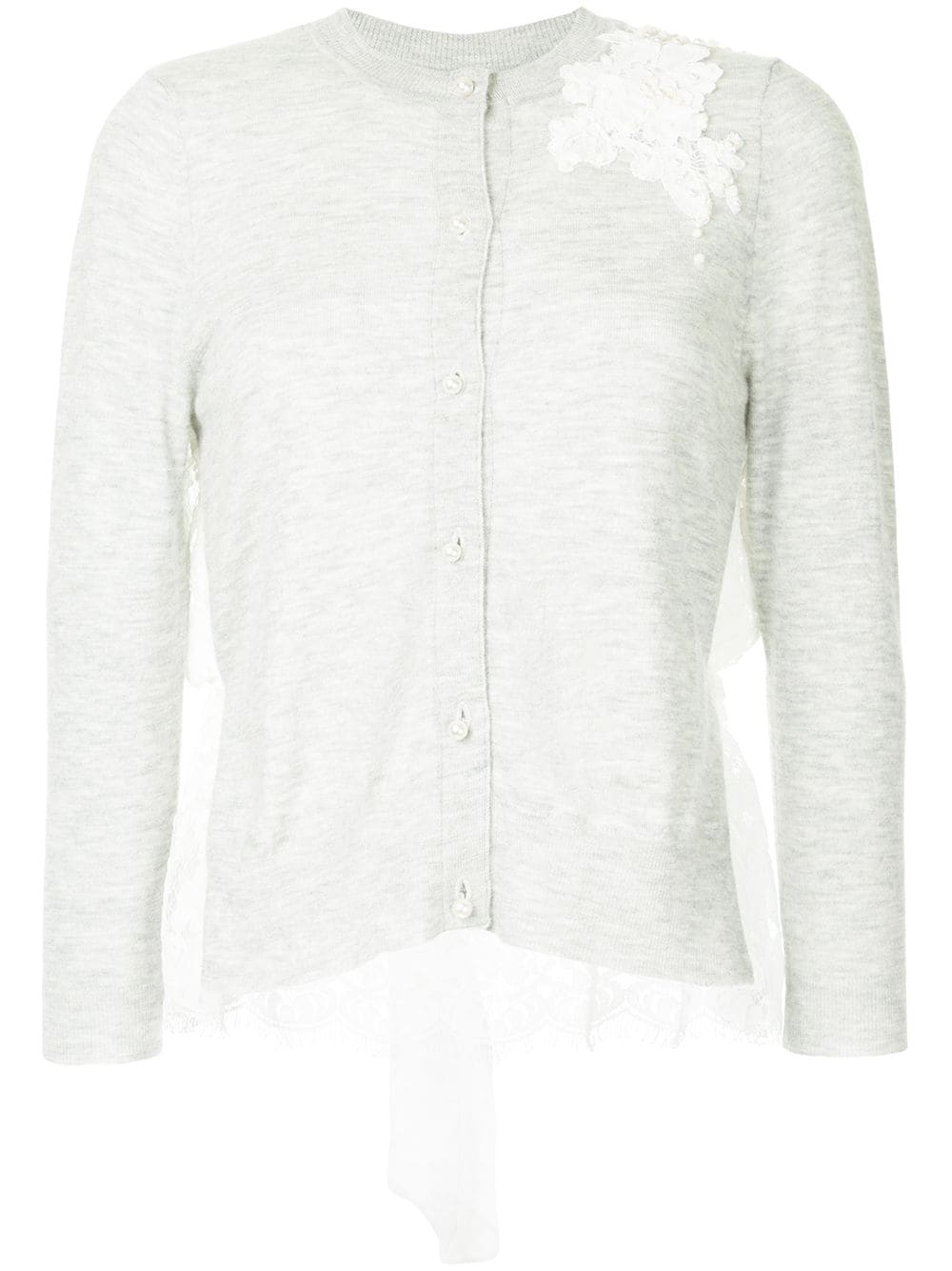 

Onefifteen floral lace patch buttoned cardigan - Grey