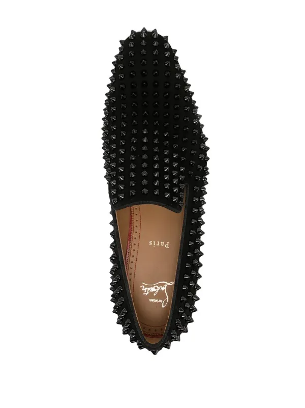 Christian Louboutin Spiked Leather Loafers | Black | FARFETCH display picture 2