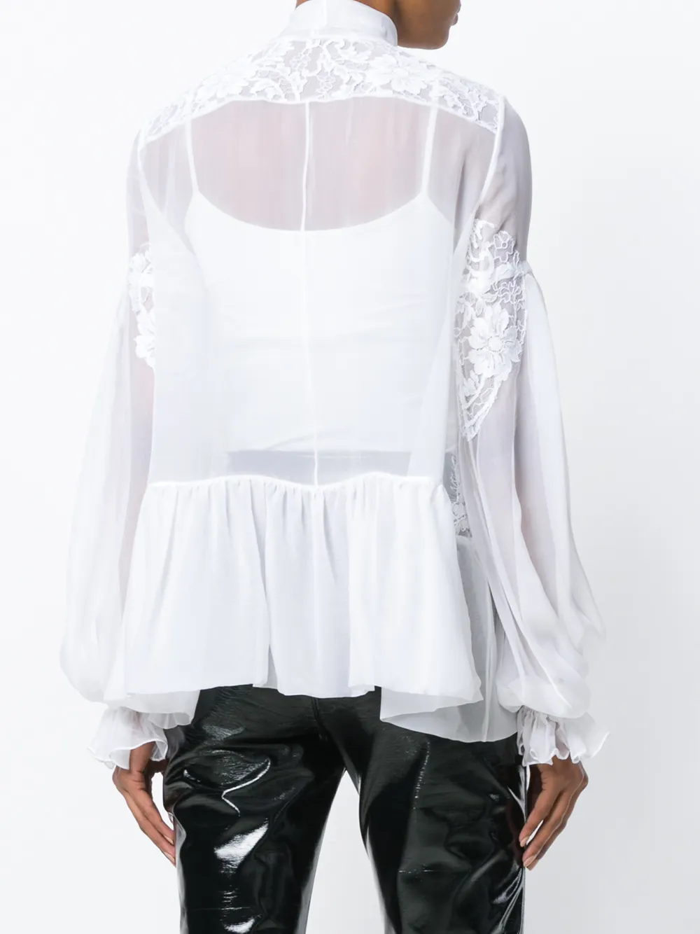 Givenchy met kant geborduurde wijde blouse Wit