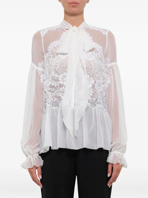 Givenchy lace-embroidered flared blouse