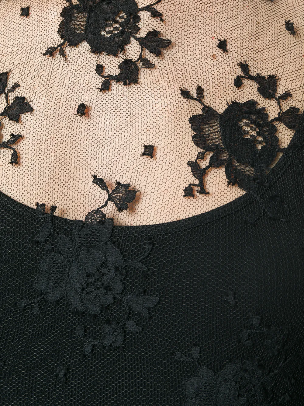 Givenchy transparante blouse met bloemen en kant Zwart