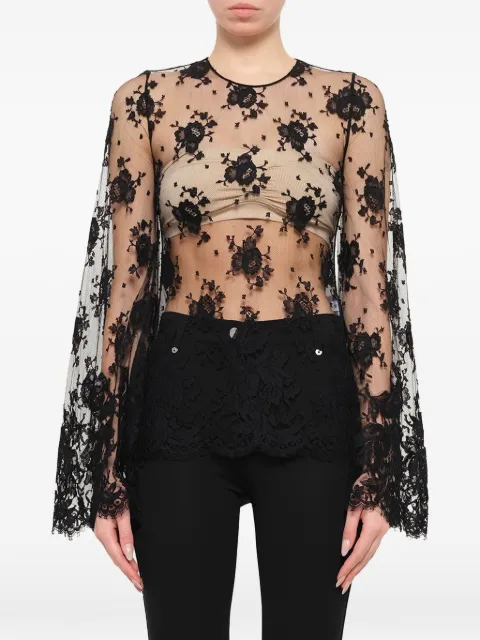 Givenchy sheer floral lace blouse