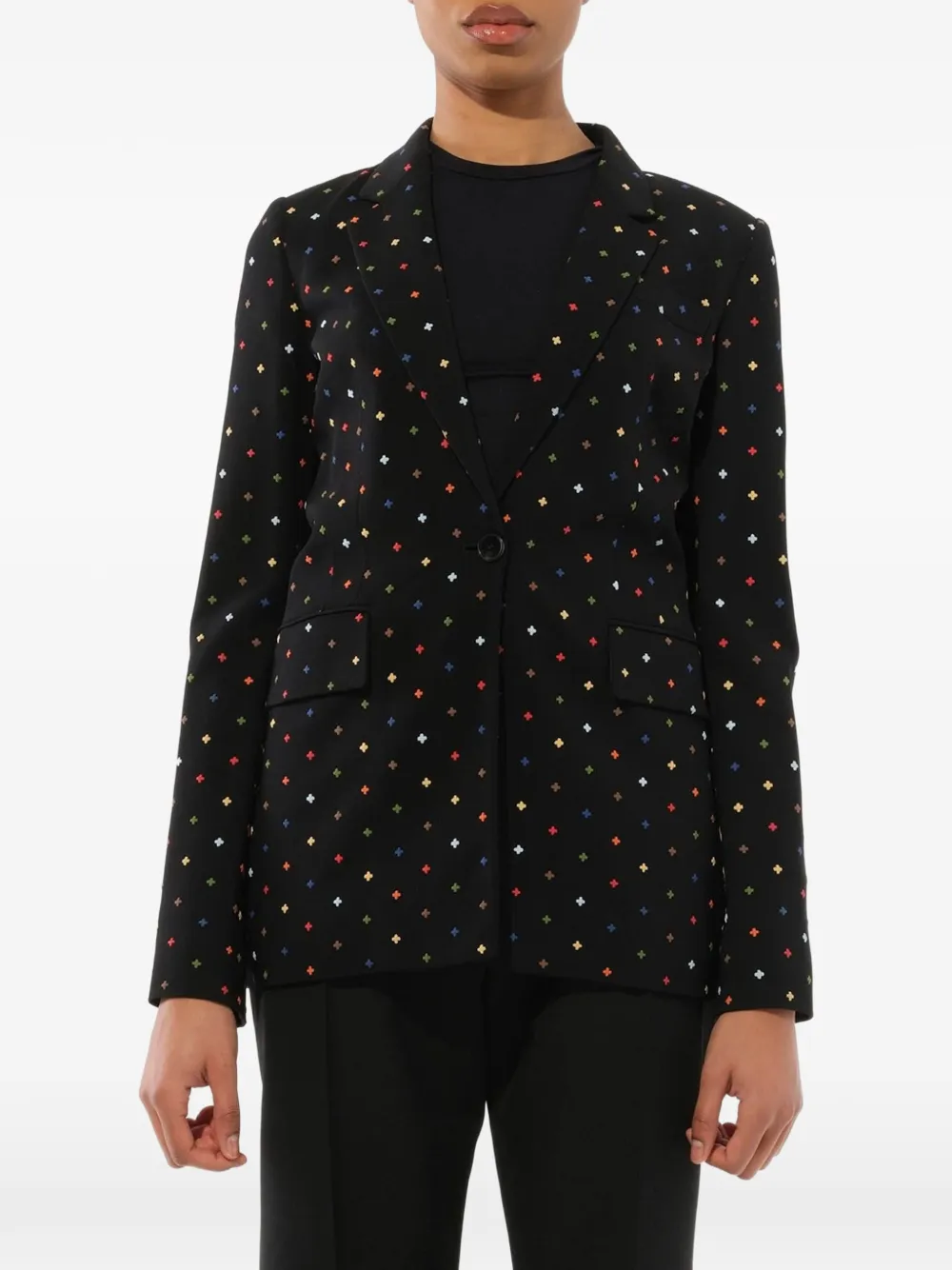 Givenchy Blazer con fantasia a croce - Nero