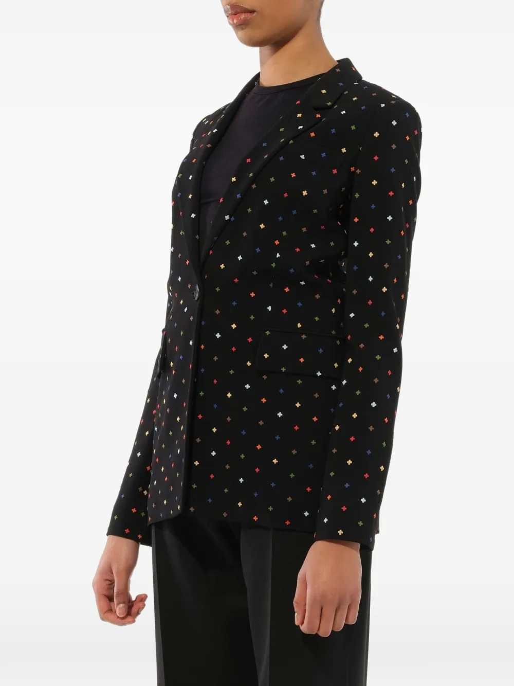  Givenchy Sakko Mit Kleinem Kreuzanhänger   Schwarz 