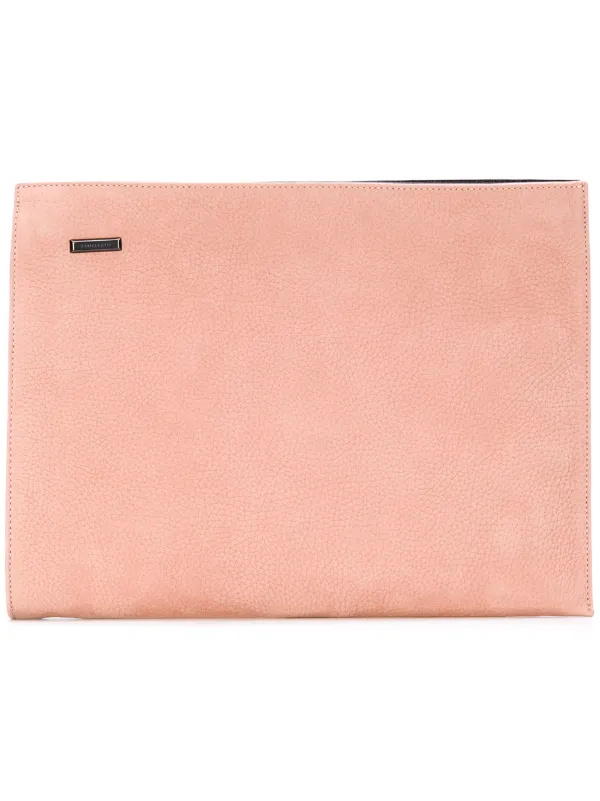 large pink clutch bag