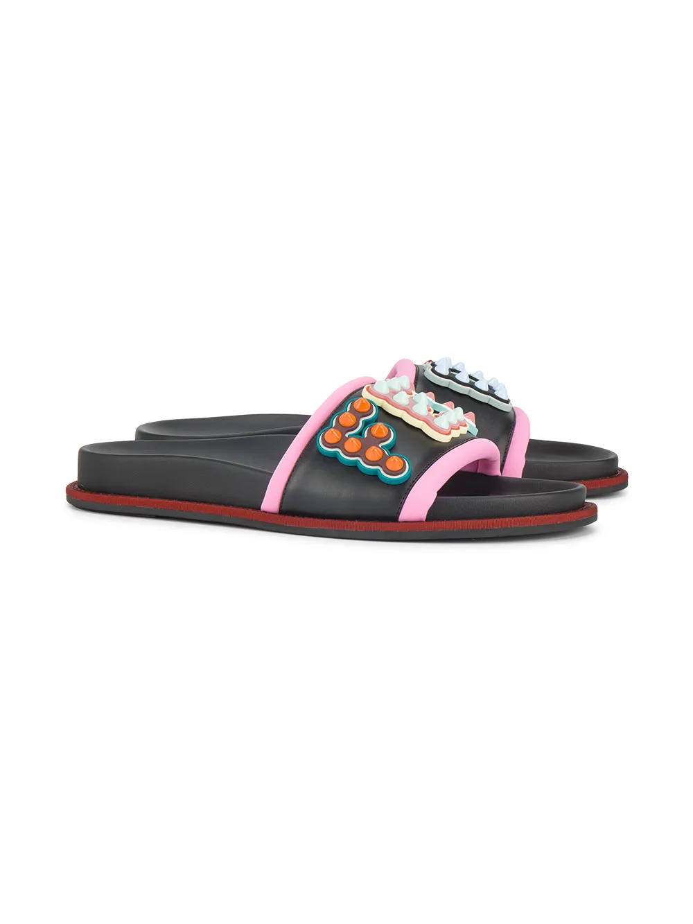 fendi logo slides women's