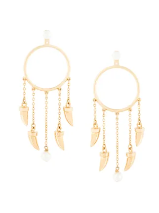Eshvi Hanging Tusk Hoop Earrings Farfetch Eshvi Hanging Tusk Hoop Earrings