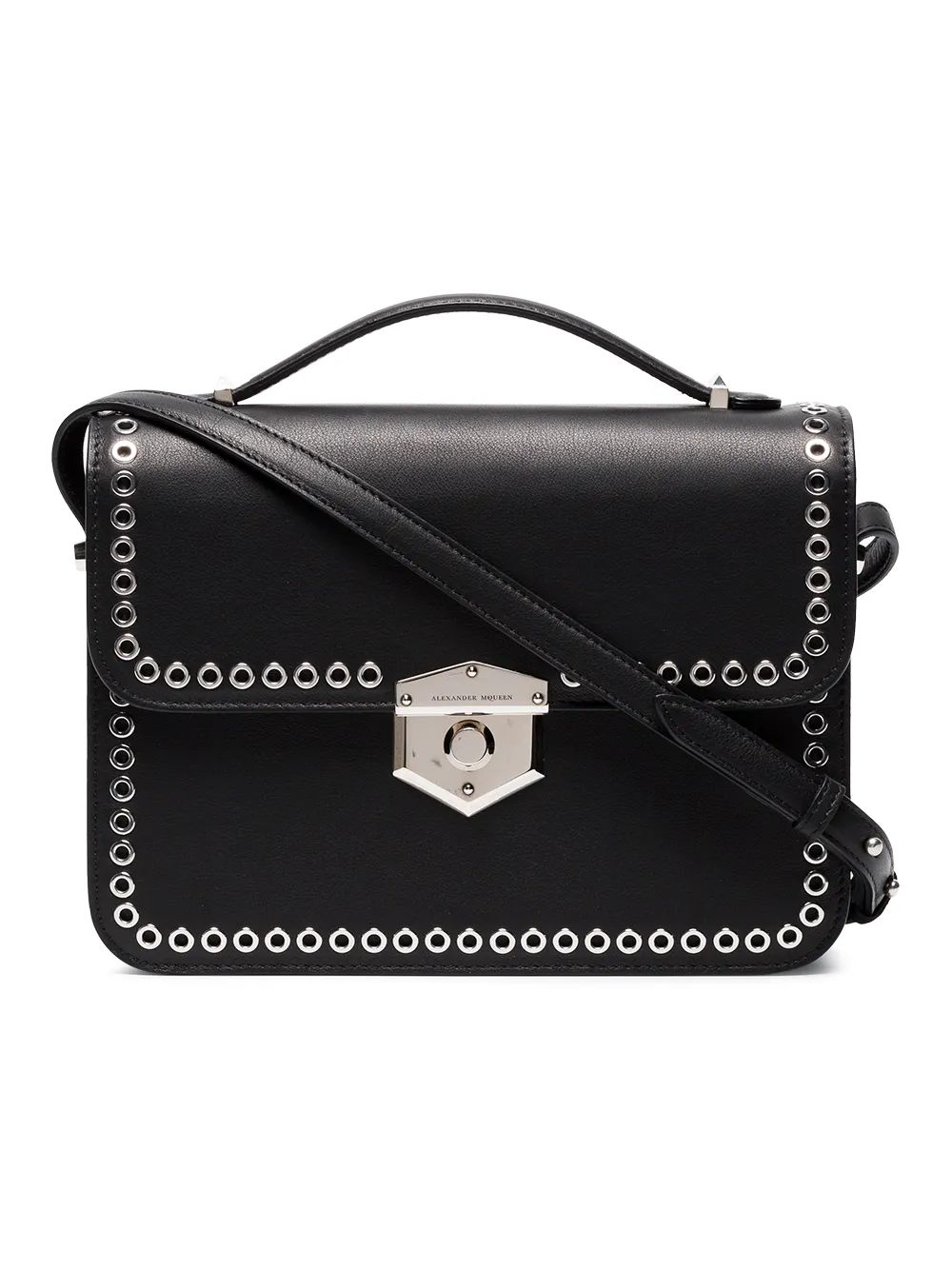Alexander McQueen black medium eyelet leather box bag | Black | Image 1