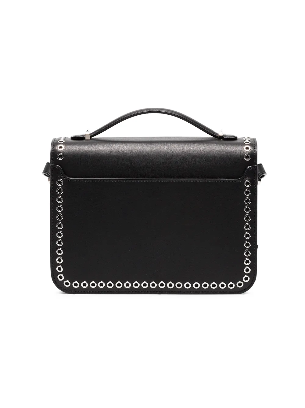 Alexander McQueen black medium eyelet leather box bag Zwart