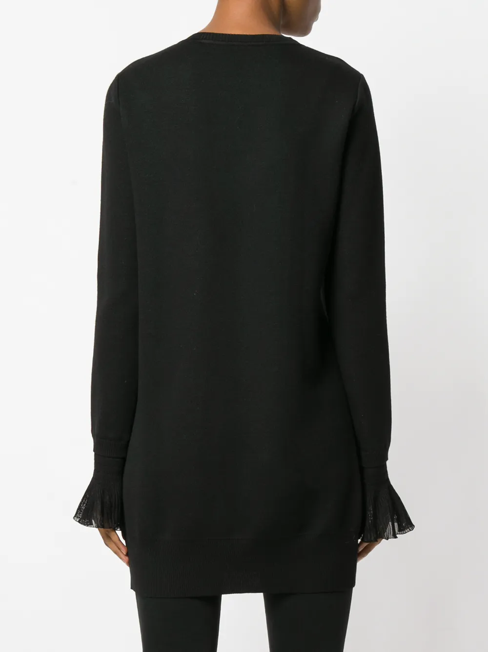 Roberto Cavalli longline peacock sweater Zwart