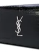 Saint Laurent Monogram crocodile-embossed chain wallet