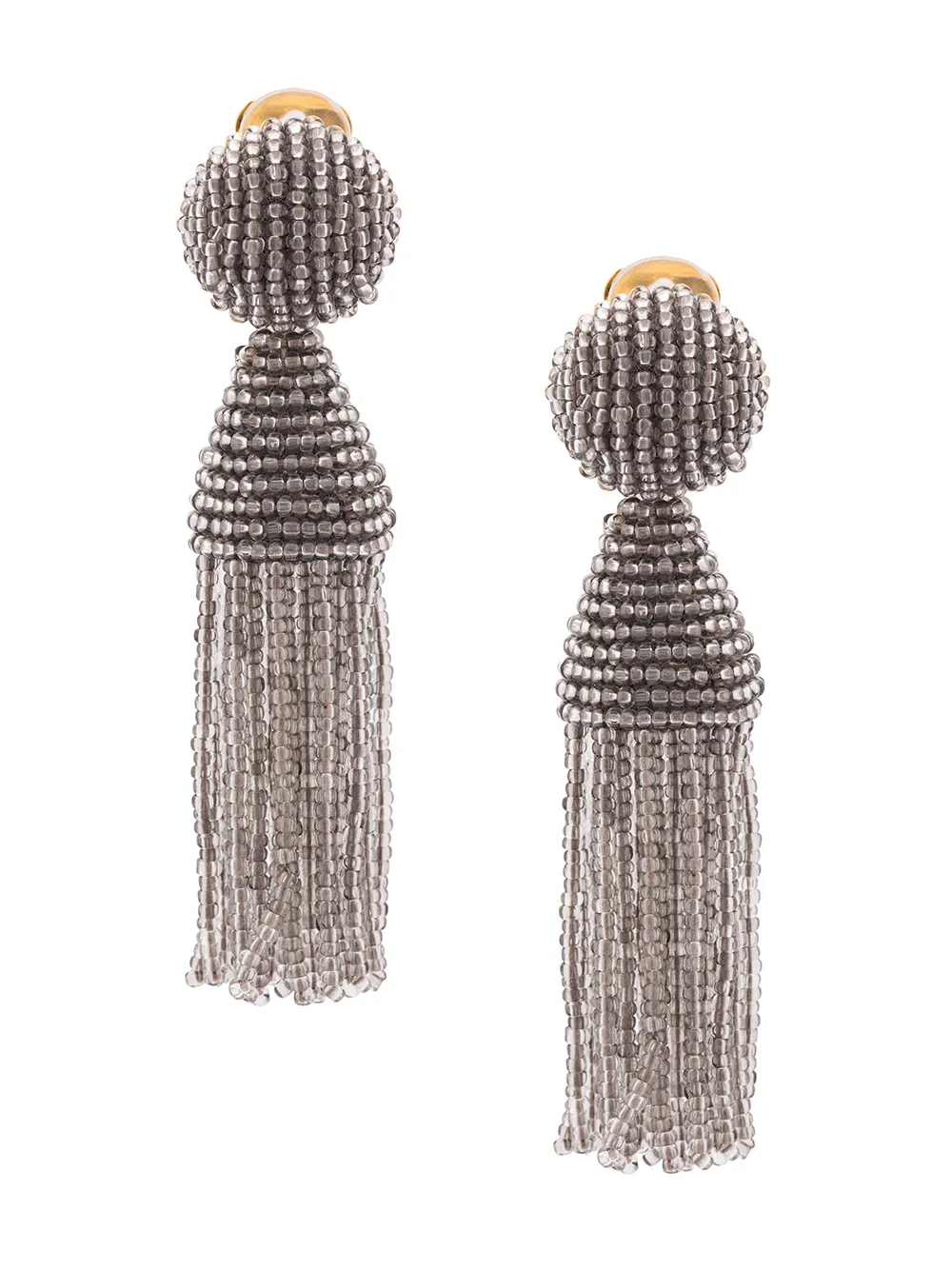 Oscar De La Renta Beaded Tassel Earrings