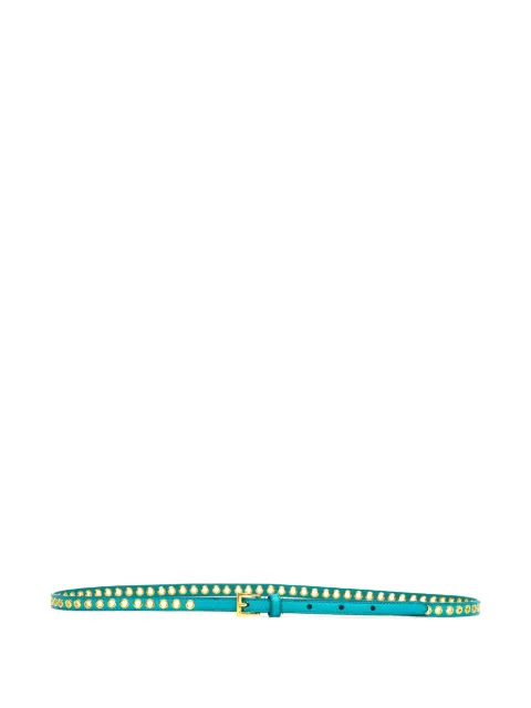 Prada skinny eyelet belt