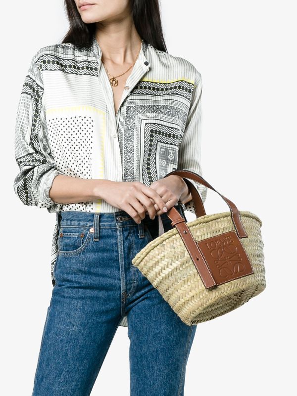 loewe small raffia tote