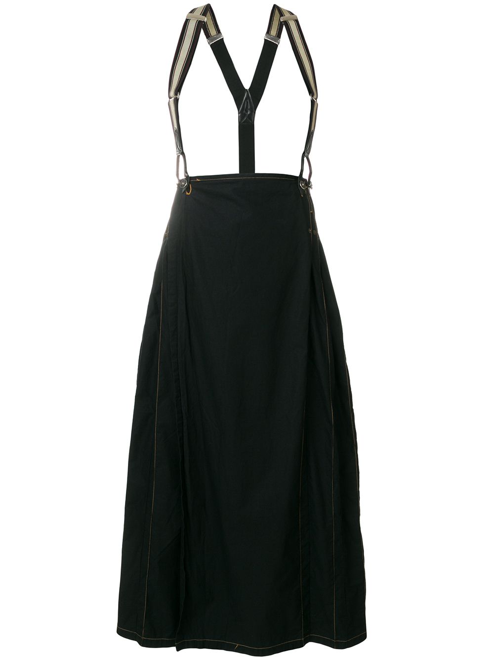 suspenders pleated skirt