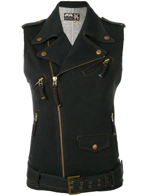 Jean Paul Gaultier Pre-Owned denim effect biker gilet