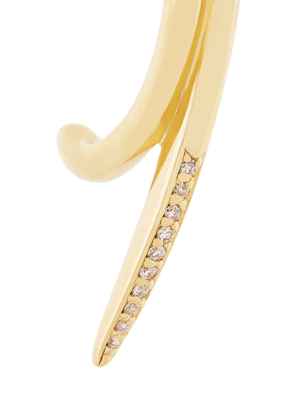 Shop Shaun Leane 18kt Gold White Feather Diamond Ear Wraps In Metallic