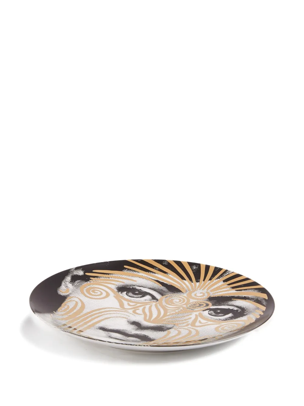  Fornasetti Teller Mit Gesichts Print   Gold 