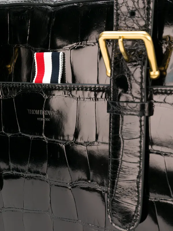 Thom Browne Alligator Leather Business Bag | Black | FARFETCH