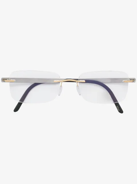 Silhouette rectangle-frame rimless glasses
