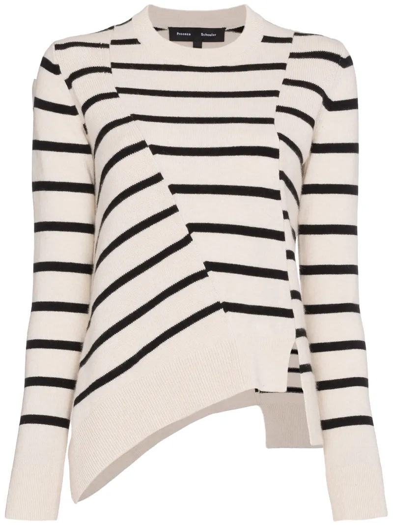 Черно белый свитер в полоску. Proenza Schouler Asymmetric Sweater. Proenza Schouler Cotton Asymmetric Sweater. Arket Asymmetric Jumper. Proenza Schouler Black White stripping Dress.